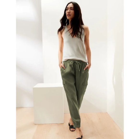 NWT BanRepF Linen Cargo Jogger SP Black F274 - Picture 4 of 6